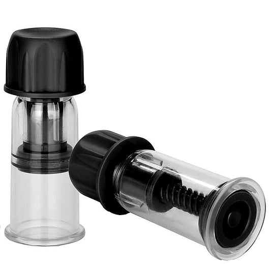 Nipple Play Vacuum Twist Suckers - Steel Sex Toys