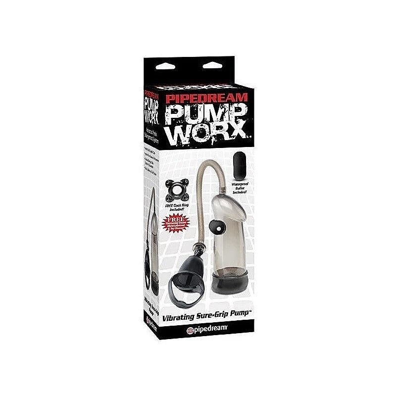 Pump Worx Vibrating Sure-Grip Penis Enlargement Pump - Pumps, Extenders and Sleeves