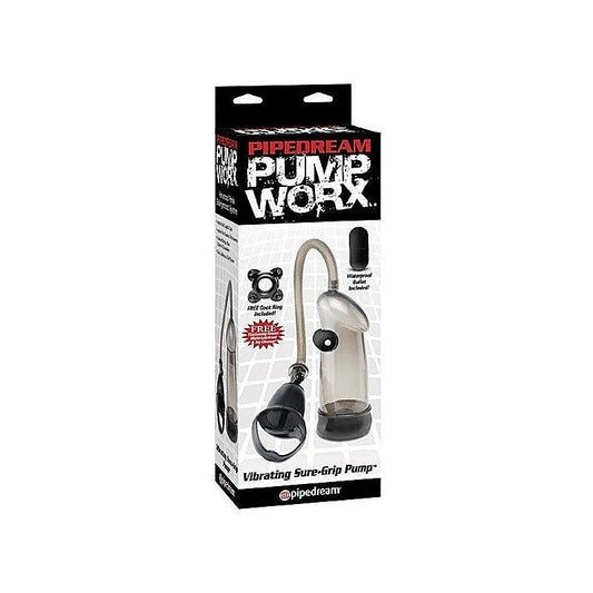 Pump Worx Vibrating Sure-Grip Penis Enlargement Pump - Pumps, Extenders and Sleeves
