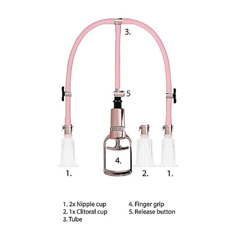 Pumped Clitoral and Nipple Pump Set Large