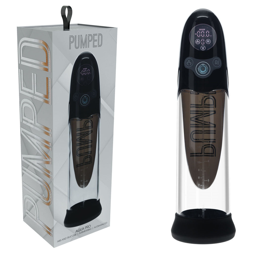 Shots Toys PUMPED AI-Enabled Submersible Auto Penis Pump Black Penis Pumps And Stretchers