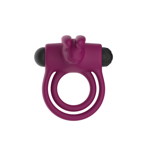 Passion Play Silicone Rabbit Vibrating Penis and Balls Ring - Vibrating Cock Rings