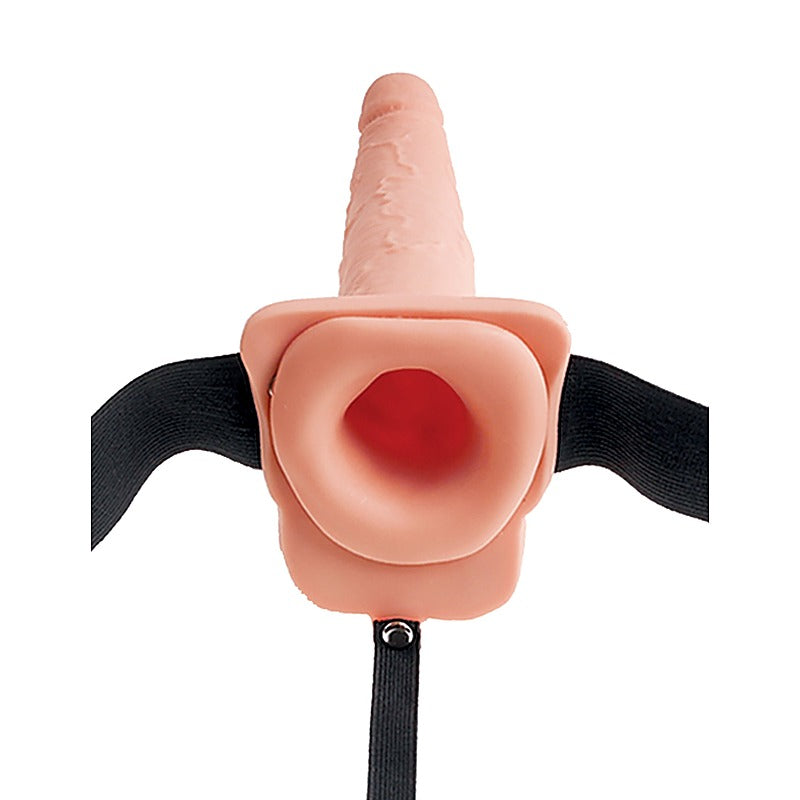 Fetish Fantasy 9 Inch Hollow Squirting Strap-On - Bullet Vibrators