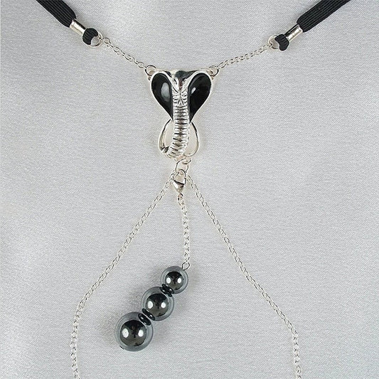 Sylvie Monthule G-string Jewel Sacred Cobra Pleasure Silver - Luxury Sex Toys