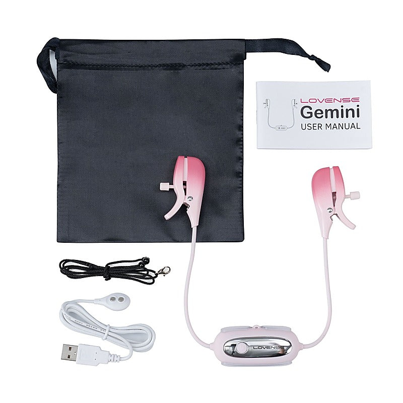 Gemini App Controlled Vibrating Nipple Clamps by Lovense - Breast and Nipple Toys