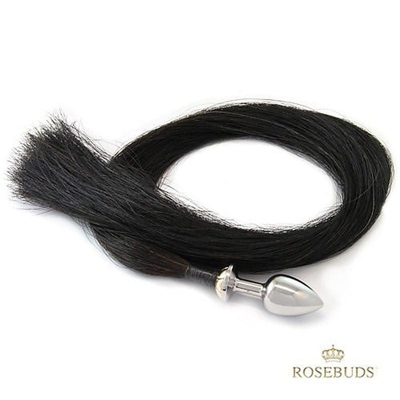 Rosebuds Tailbud M - Luxurious Natural Horse Hair Intimate Accessory - Steel Sex Toys