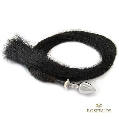 Rosebuds Tailbud M - Luxurious Natural Horse Hair Intimate Accessory - Steel Sex Toys