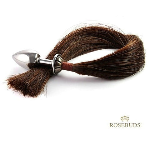 Rosebuds Tailbud M Natural Horse Hair 48.5cm - Steel Sex Toys