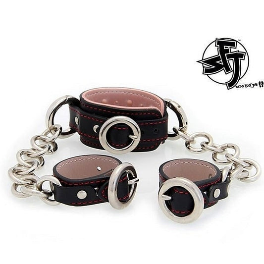 Sado Foot Job Cockring With Chains - Cock Rings