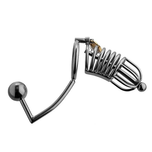 Condemned Penetration Cage with Anal Urethral Insertion - Penis Plugs
