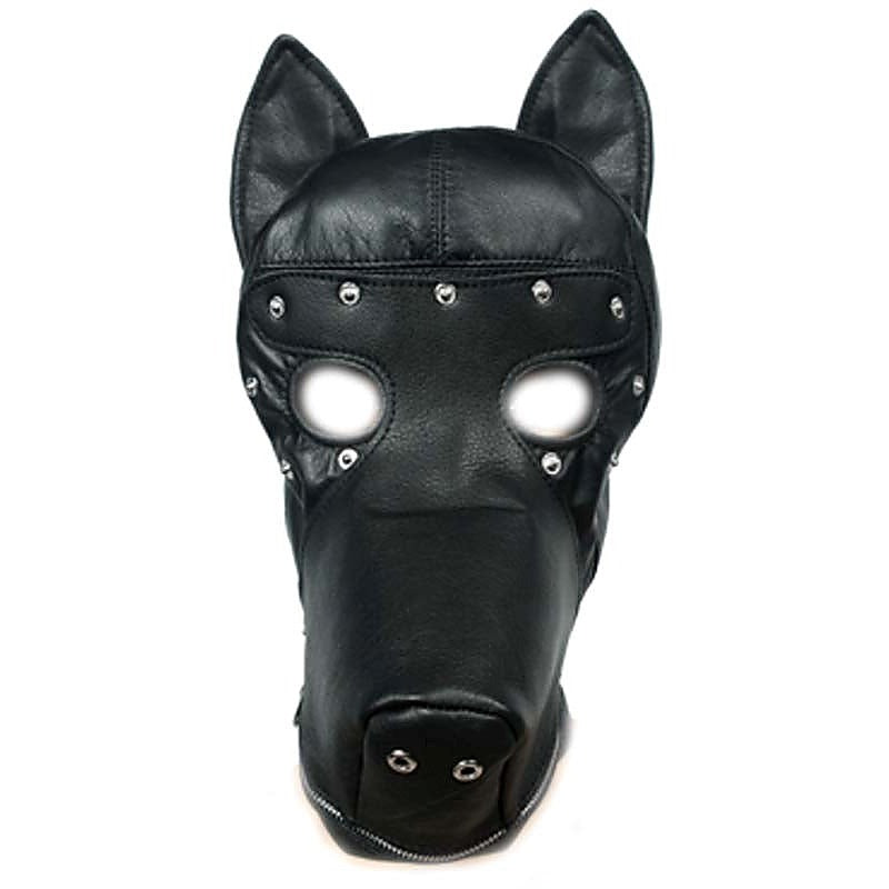 Professional Leather Dog Hood by BDStyle - Bondage Hoods