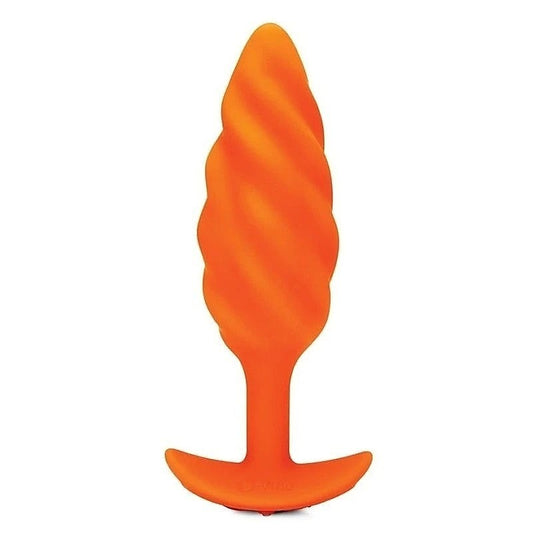 B-Vibe Swirl Texture Vibrating Plug - Thrilling Sensations - Butt Plugs