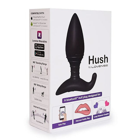 Hush Bluetooth Compatible Vibrating Anal Plug by Lovense - Remote Control Vibrators