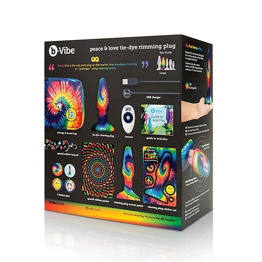 b-Vibe Peace and Love Tie-Dye Rimming Plug - Remote Control Vibrators
