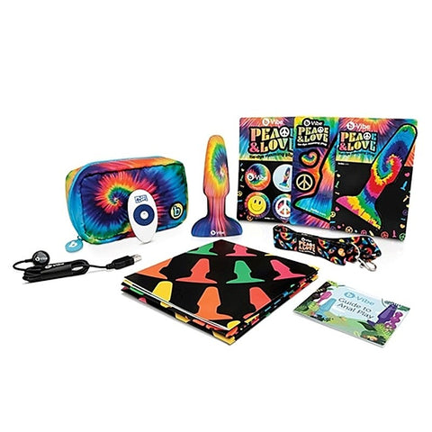 Peace and Love Tie-Dye Rimming Plug by B-Vibe - Remote Control Vibrators