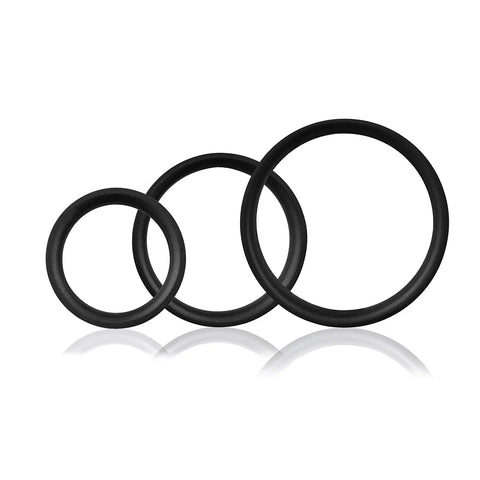 Screaming O RingO Pro X3 Super Stretchy Cock Rings Set Black - Stretchy Cock Rings