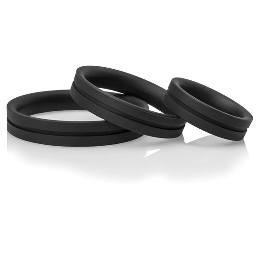 Screaming O RingO Pro X3 Super Stretchy Cock Rings Set Black - Stretchy Cock Rings