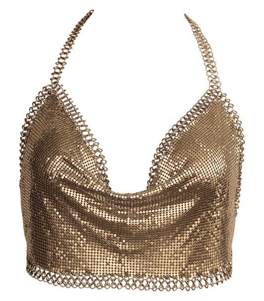 Muse Cropped Glomesh Clubwear Womens Top - Skirts And Club Wear