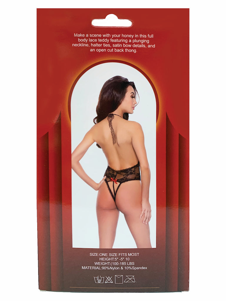 Popsi Lingerie Full Body Womens Sexy Lace Teddy OS - Teddies and Bodysuits