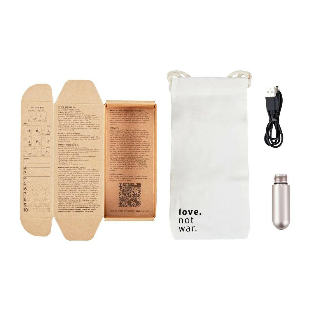 Sustainable Versatile Rechargeable - LOVE NOT WAR Power of Love Battery Base Bullet Vibrators