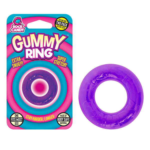 Rock Candy Gummy Stretchy Cock Rings Set Purple Stretchy Cock Rings