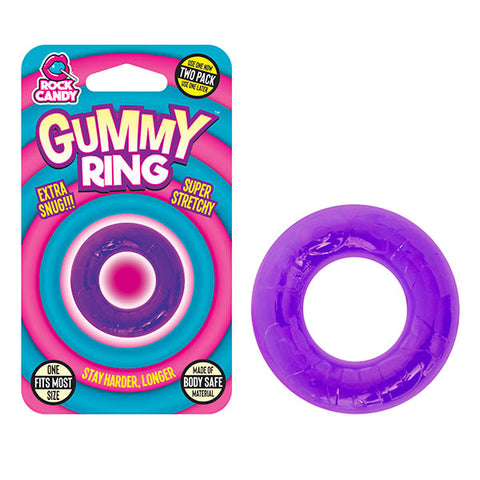 Rock Candy Gummy Stretchy Cock Rings Set Purple - Stretchy Cock Rings