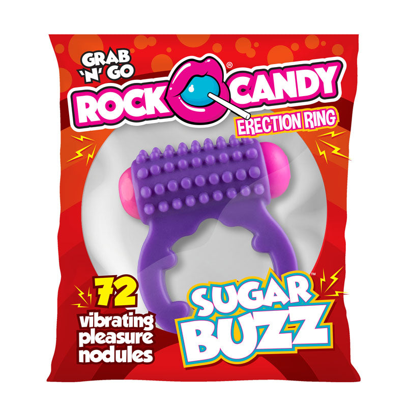 Rock Candy Sugar Buzz Single Speed Vibrating Cock Ring Purple Vibrating Cock Rings