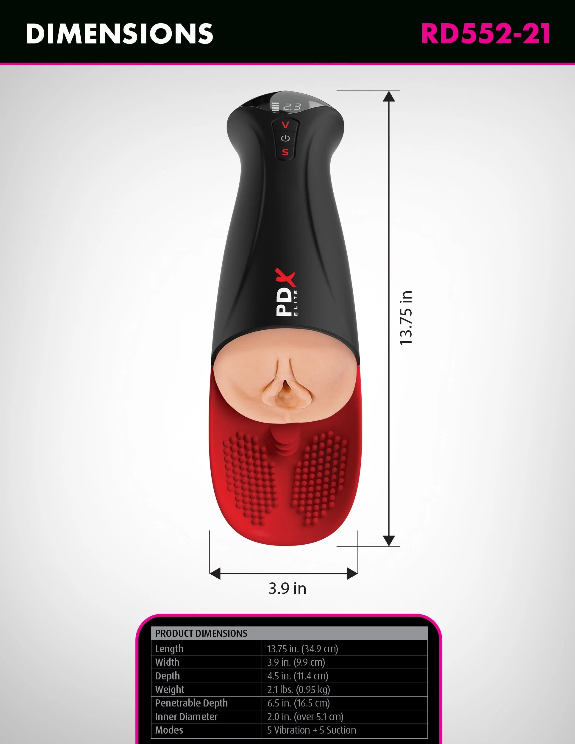 PDX Elite Fuck-O-Matic Pro XL Realistic Male Masturbator Masturbators and Strokers