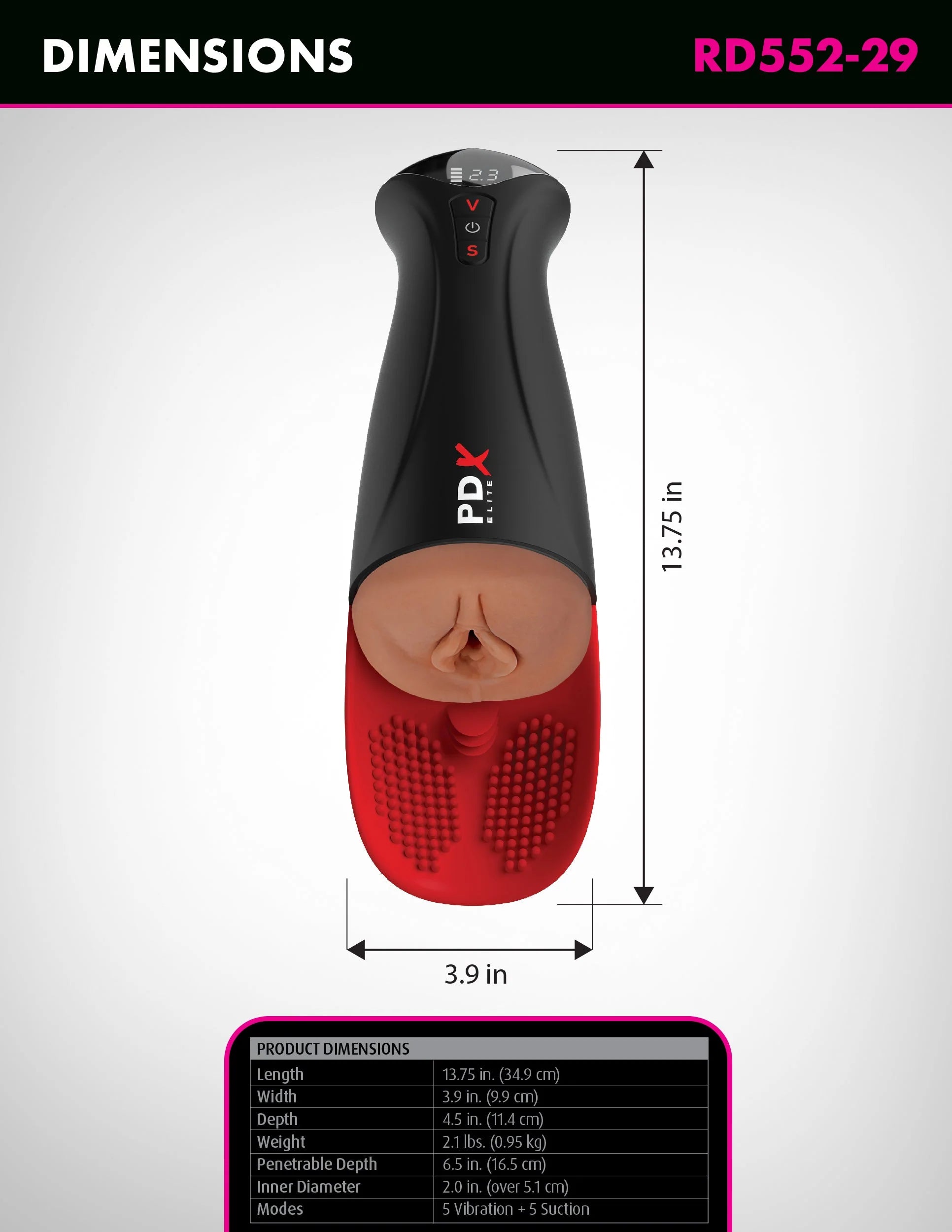 PDX Elite Fuck-O-Matic Pro XL Realistic Male Masturbator Masturbators and Strokers