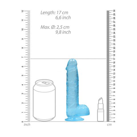 Shots Toys REALROCK Realistic Dildo With Balls Blue - Realistic Dildos
