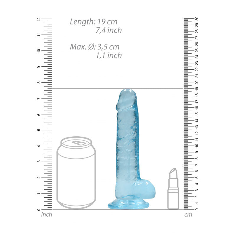 Shots Toys REALROCK Realistic Dildo With Balls Blue Realistic Dildos