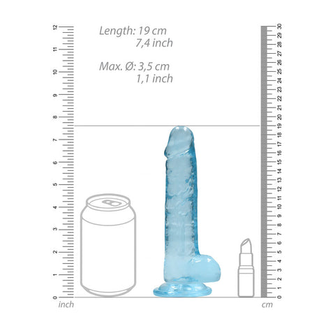 Shots Toys REALROCK Realistic Dildo With Balls Blue - Realistic Dildos