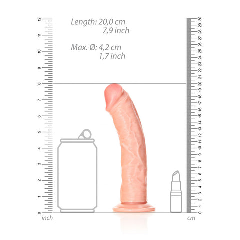 Shots Toys REALROCK Realistic Regular Curved Dildo with Suction Cup Flesh - Realistic Dildos
