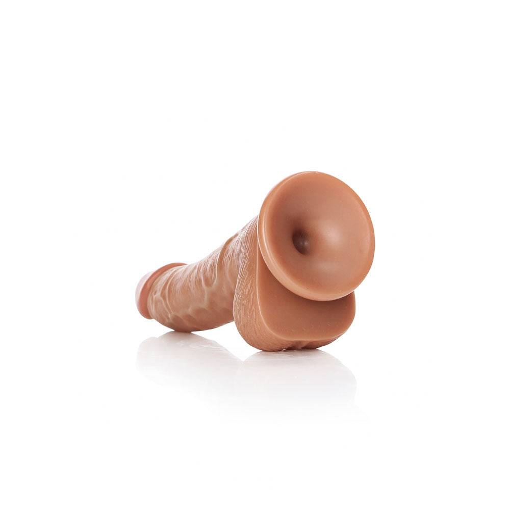 Shots Toys REALROCK Realistic Regular Curved Dong with Balls Tan Realistic Dildos