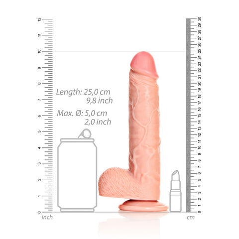 REALROCK 23 cm Straight Realistic Dildo with Balls Flesh - Realistic Dildos