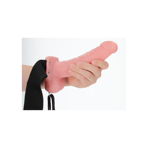 Shots REALROCK Hollow Strap-On Dong with Balls Flesh - Strap On Sextoys