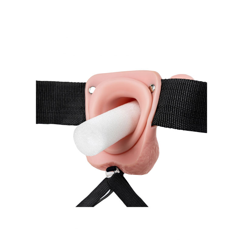 Shots REALROCK Hollow Strap-On Dong with Balls Flesh Strap On Sextoys