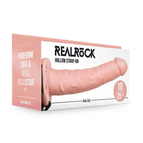 Shots REALROCK Hollow Strap-On Extra Girth and Length Realistic Dildo - Strap On Sextoys
