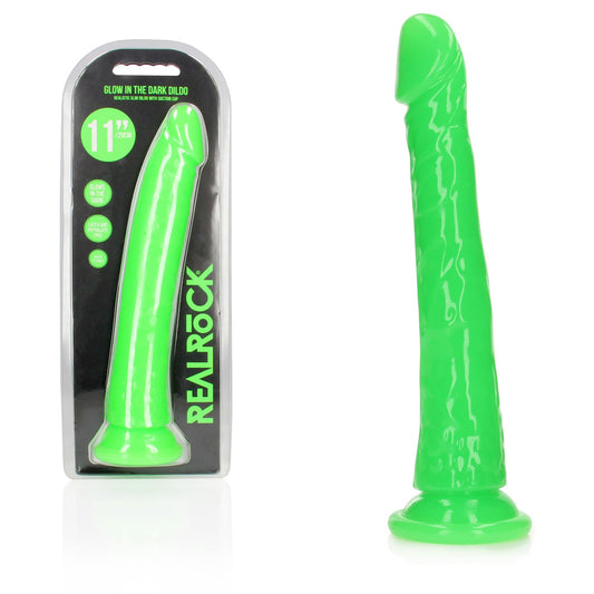 Shots REALROCK 29 cm Slim Glow in the Dark Neon Dong - Realistic Dildos