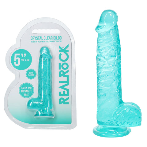 REALROCK 5 Inches Crystal Clear Realistic Dildo with Balls - Realistic Dildos