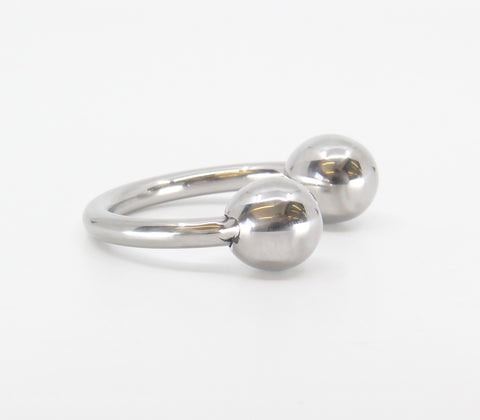 Love In Leather Stainless Steel Mens Glans Ring - Steel Cock Rings