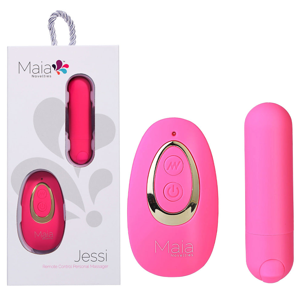 Maia JESSI Remote USB Rechargeable Bullet Vibrator with Wireless Remote Pink Bullet Vibrators