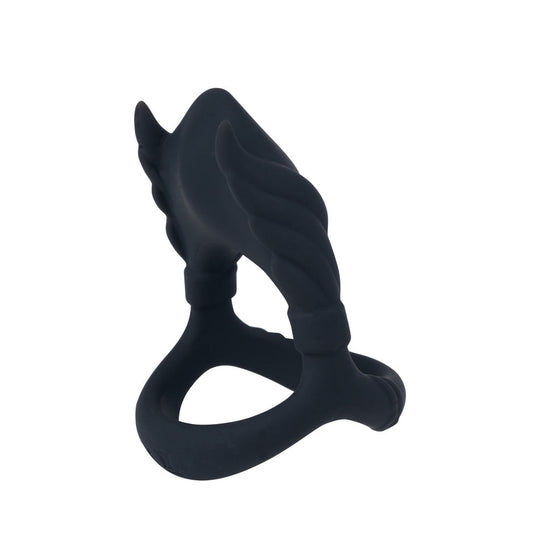 Maia ROCKY USB Rechargeable Vibrating Cock & Balls Ring Black Vibrating Cock Rings