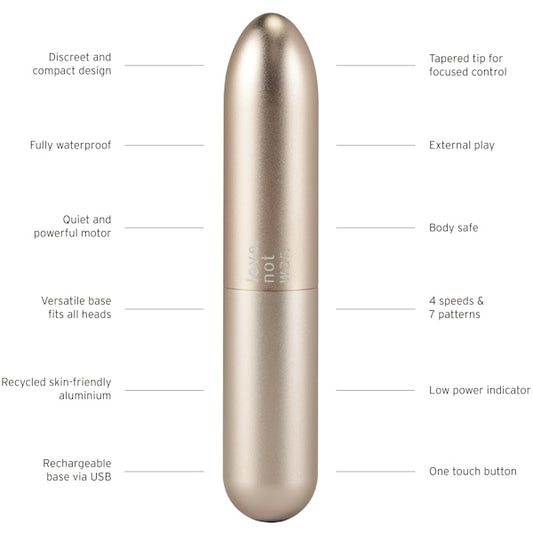 LOVE NOT WAR Maya Multi Function Bullet Vibrator - Bullet Vibrators