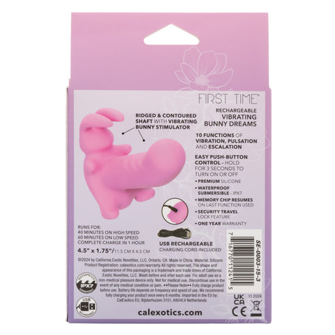 CalExotics First Time Rechargeable Vibrating Bunny Dreams - Clit Ticklers and Pulsators