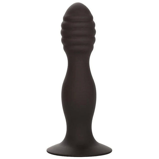 Silicone Ribbed Suction Cup Anal Plug - Butt Plugs