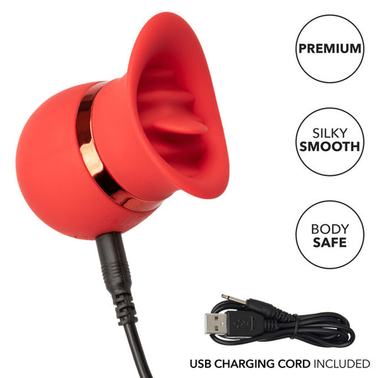 French Kiss Sweet Talker 12 Function Clitoral Stimulator Red - Clit Ticklers and Pulsators