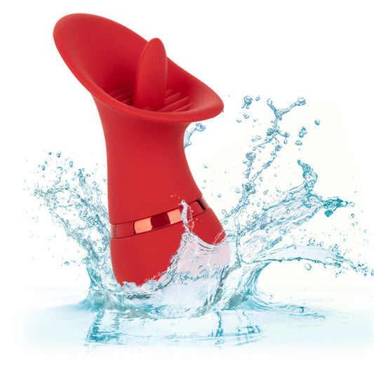 French Kiss Seducer 12 Function Clitoral Massager Red - Clit Ticklers and Pulsators