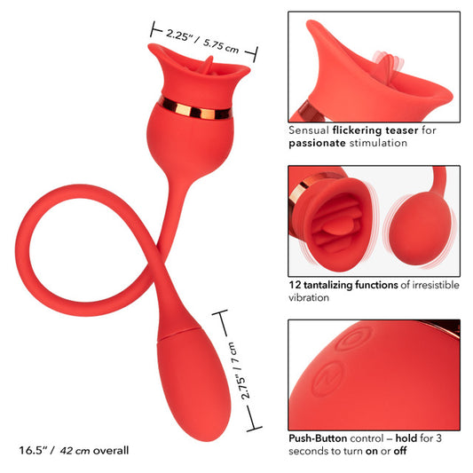 French Kiss Casanova Multi Function Clitoral Stimulator Massager Red - Clit Ticklers and Pulsators