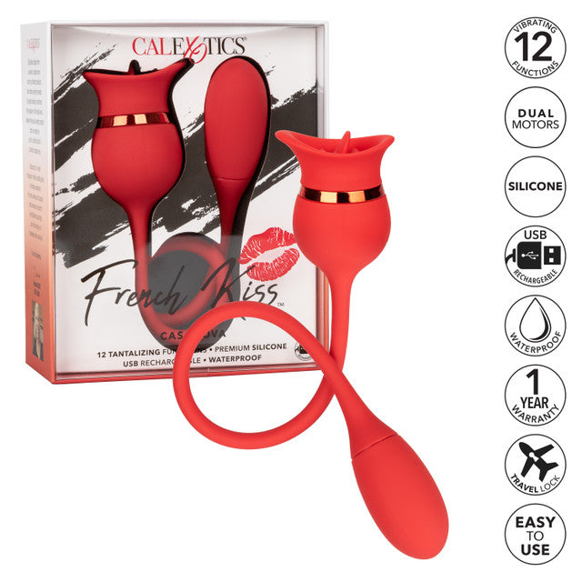 French Kiss Casanova Multi Function Clitoral Stimulator Massager Red Clit Ticklers and Pulsators